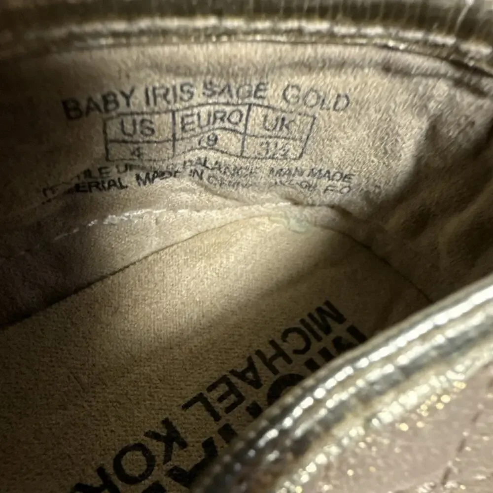 Michael Kors Baby Iris Sage Gold Slip-On Baby Shoes US 4 EU 19 UK 3.5
